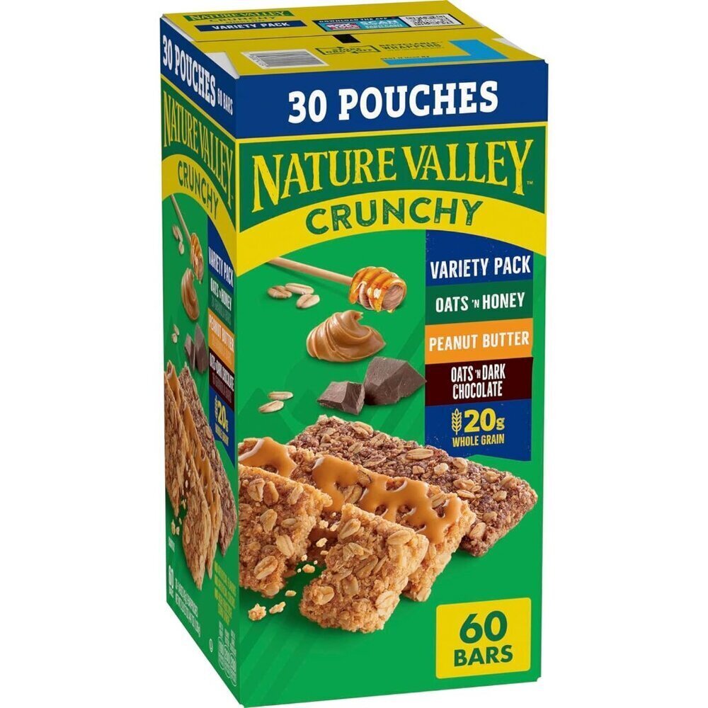 Crunchy Granola Bars, Value Pack, 60 Bars, 44.7 OZ Count 30 Pouches, Diet type